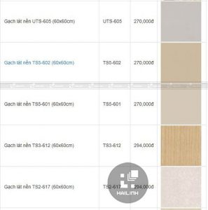 Bảng giá gạch Viglacera 60x60
